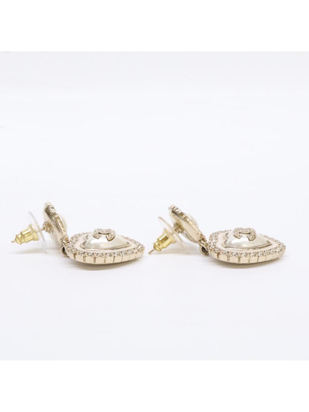 Chanel Cc Logo Heart Earrings Metal #276355C14B - Picture 4 of 8